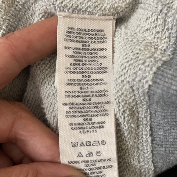 Free People Distressed Denim Attached Gray Hoodie - Picture 7 of 7